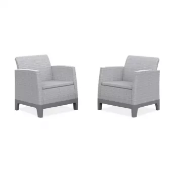 KETER sedie da giardino 2 pz. Scandi Form grigio chiaro/grigio acciaio scuro