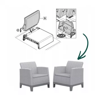 KETER sedie da giardino 2 pz. Scandi Form grigio chiaro/grigio acciaio scuro