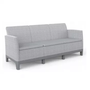 KETER divano da giardino due posti Scandi Form divano 3 posti grigio chiaro/grigio acciaio scuro