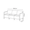 KETER divano da giardino due posti Scandi Form divano 3 posti grigio chiaro/grigio acciaio scuro