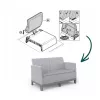KETER divano da giardino due posti Scandi Form divano 2 posti grigio chiaro/grigio acciaio scuro