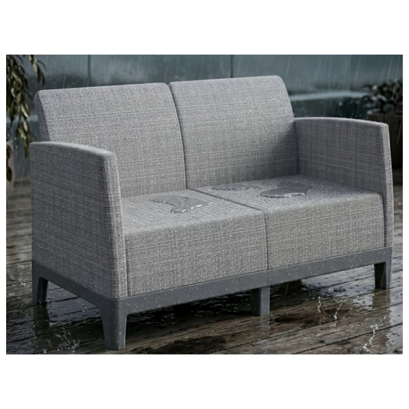 KETER divano da giardino due posti Scandi Form divano 2 posti grigio chiaro/grigio acciaio scuro