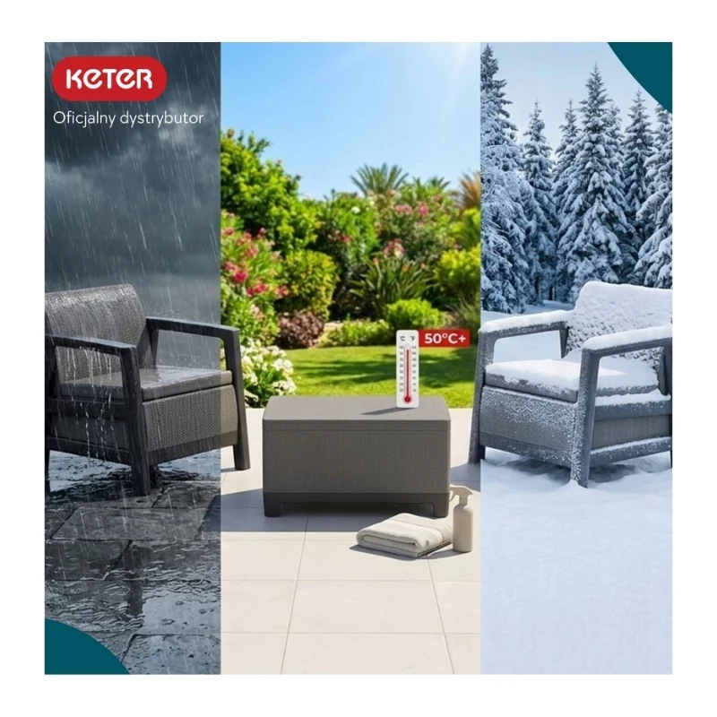 KETER set arredi da giardino Scandi Linea set da balcone grigio