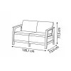 KETER divano da giardino due posti Scandi Linea divano 2 posti grigio