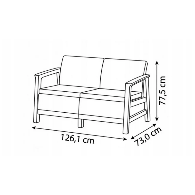 KETER divano da giardino due posti Scandi Linea divano 2 posti grigio