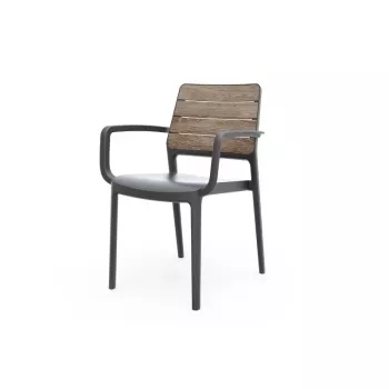 KETER sedia da giardino Deco Porto poltrona effetto frassino/grigio