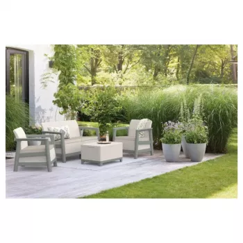 KETER set arredi da giardino Scandi Linea set 2 posti grigio ghiaia/verde salvia pietra
