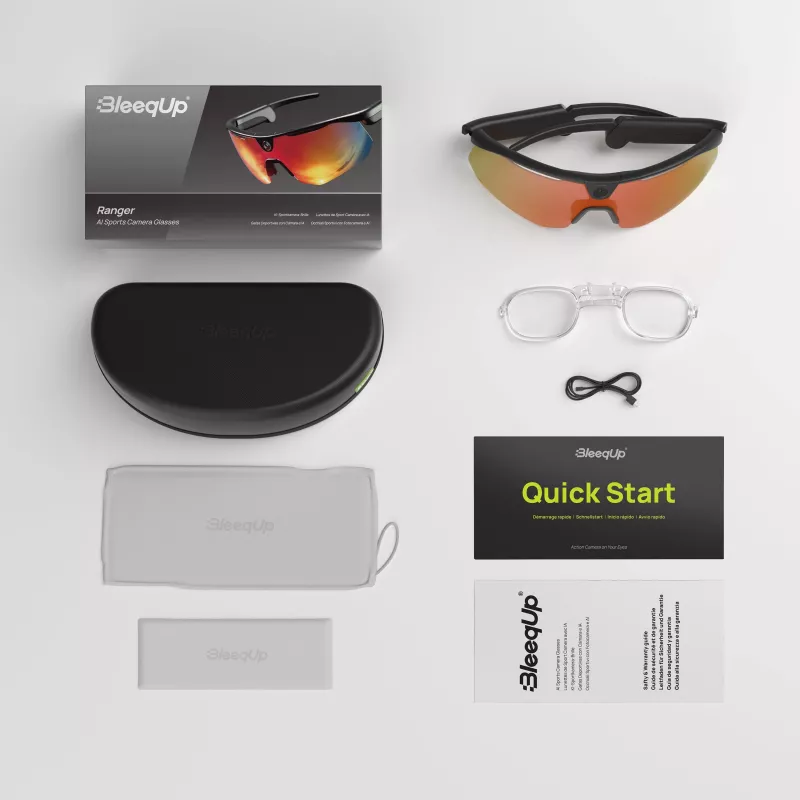BleeqUp Ranger occhiali sportivi con fotocamera AI nero