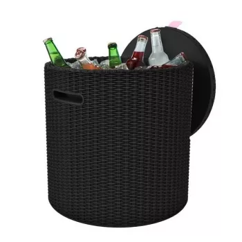 KETER tavolo da giardino/scatola contenitore Cool Stool marrone