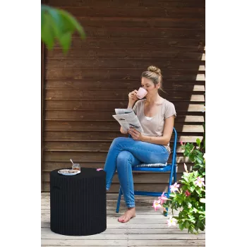 KETER tavolo da giardino/scatola contenitore Cool Stool marrone