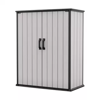 Keter Premier Tall casetta da giardino 29209552 – beige/marrone magazzino in resina, 1700L, doppia parete, chiudibile a chiave