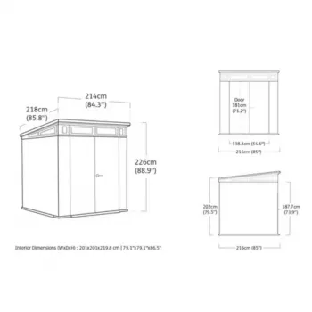Casetta da giardino KETER Deco Pent 7x7 color frassino