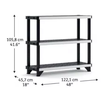 Scaffale KETER 3 ripiani Fused 122,1x45,7x105,8cm nero
