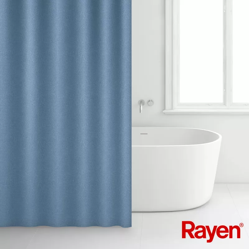 RAYEN Tenda da doccia 180x200cm blu, poliestere