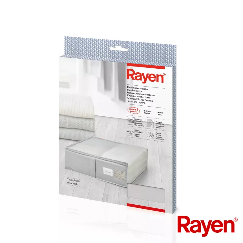 RAYEN Scatola portacoperte Premium grigia 65x55x20cm