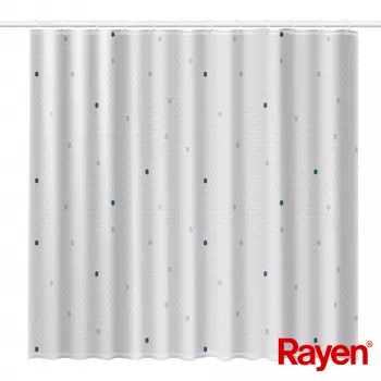 RAYEN Tenda da doccia 180x200cm bianca, poliestere