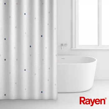 RAYEN Tenda da doccia 180x200cm bianca, poliestere