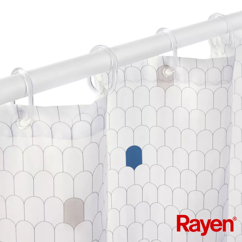RAYEN Tenda da doccia 180x200cm bianca, poliestere