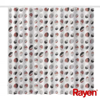 RAYEN Tenda da doccia 180x200cm bianca/rigata, PEVA