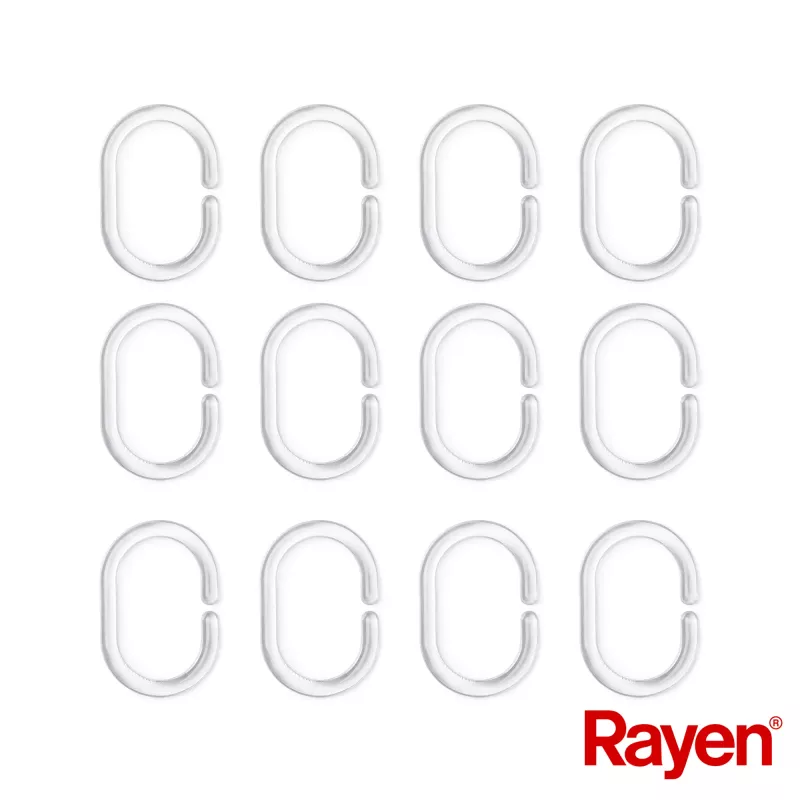 RAYEN Tenda da doccia 180x200cm bianca/rigata, PEVA