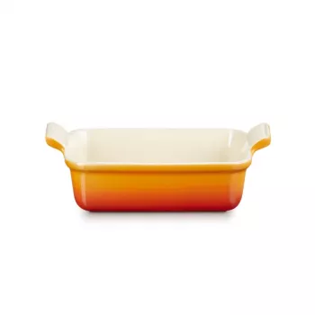 LE CREUSET Piastra rettangolare da forno Heritage in gres 19x14cm / 1,1L arancione