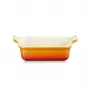 LE CREUSET Piastra rettangolare da forno Heritage in gres 19x14cm / 1,1L arancione
