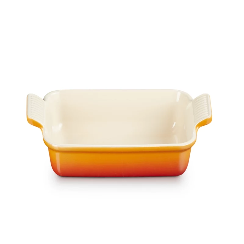 LE CREUSET Piastra rettangolare da forno Heritage in gres 19x14cm / 1,1L arancione