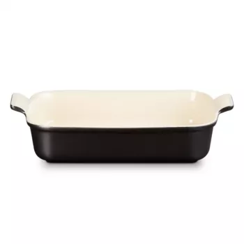 Le Creuset Piastra rettangolare da forno Heritage in gres 32x24cm / 4L nera