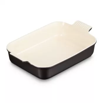 Le Creuset Piastra rettangolare da forno Heritage in gres 32x24cm / 4L nera