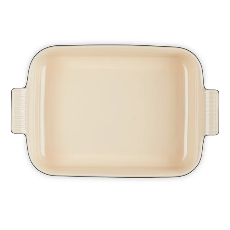 Le Creuset Piastra rettangolare da forno Heritage in gres 32x24cm / 4L nera