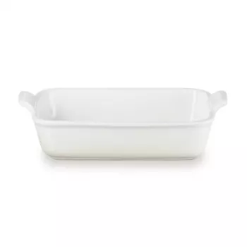 Le Creuset Piastra rettangolare da forno Heritage in gres 26x19cm / 2,4L bianca