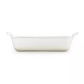 Le Creuset Piastra rettangolare da forno Heritage in gres 26x19cm / 2,4L bianca