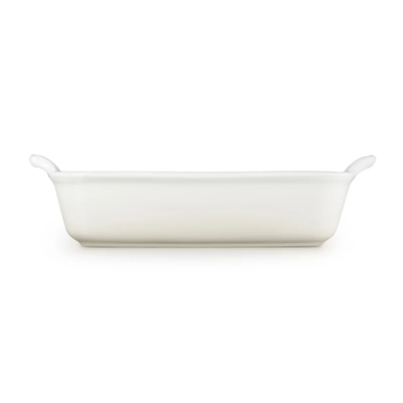 Le Creuset Piastra rettangolare da forno Heritage in gres 26x19cm / 2,4L bianca