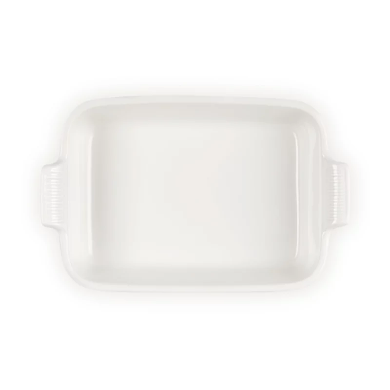 Le Creuset Piastra rettangolare da forno Heritage in gres 26x19cm / 2,4L bianca