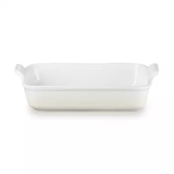Le Creuset Piastra rettangolare da forno Heritage in gres 32x24cm / 4L bianca