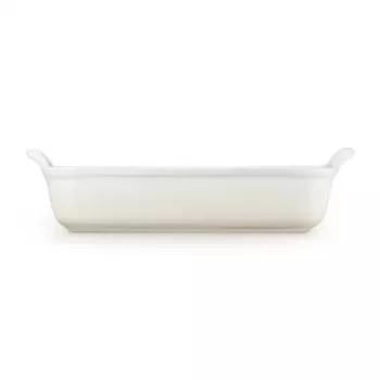 Le Creuset Piastra rettangolare da forno Heritage in gres 32x24cm / 4L bianca