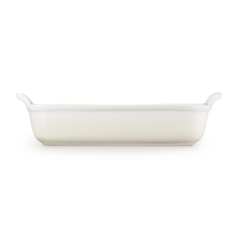 Le Creuset Piastra rettangolare da forno Heritage in gres 32x24cm / 4L bianca