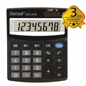 Rebell SDC408 calcolatrice semi-desktop, 8 cifre, nero