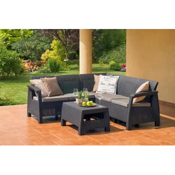 KETER Set da giardino Corfu Relax marrone