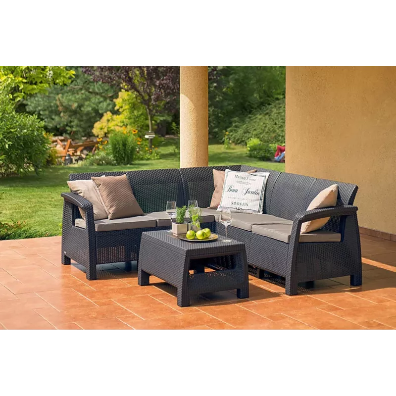 KETER Set da giardino Corfu Relax marrone