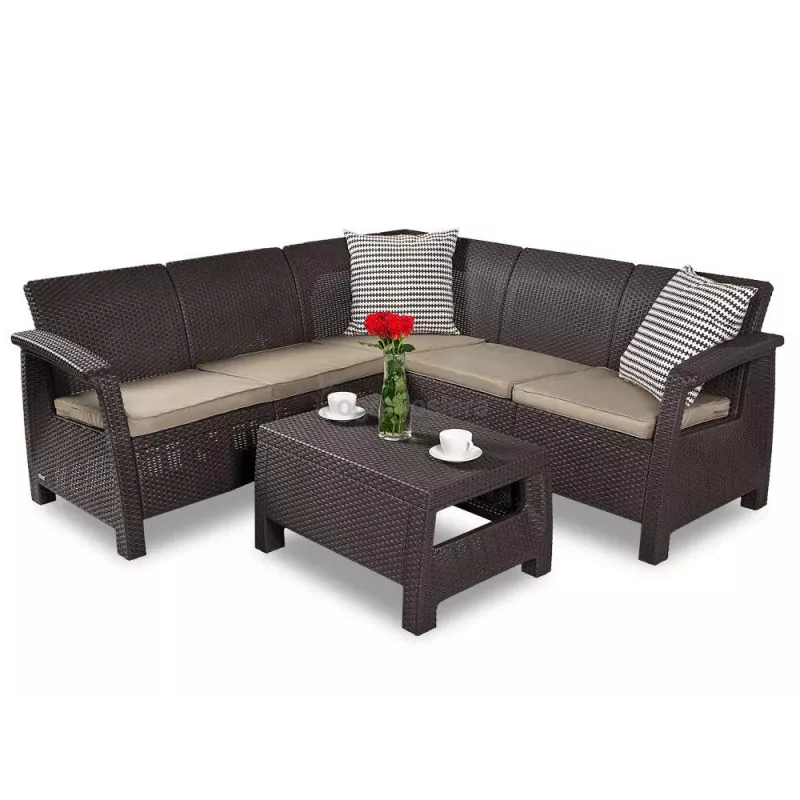 KETER Set da giardino Corfu Relax marrone