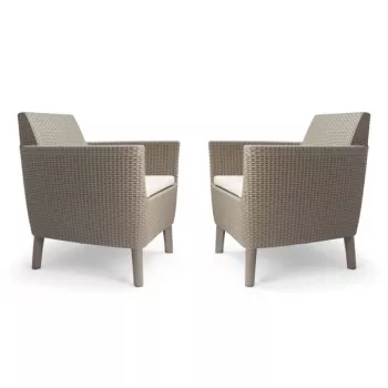 KETER Set 2 sedie da giardino Salemo Duo beige