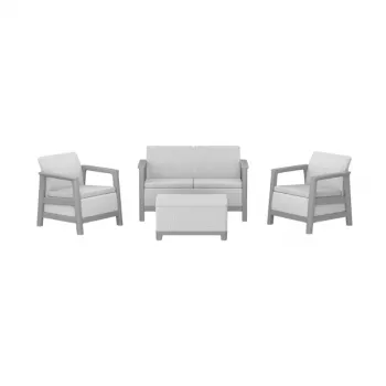 KETER Set da giardino Scandi Linea 2 posti grigio chiaro/grigio acciaio scuro