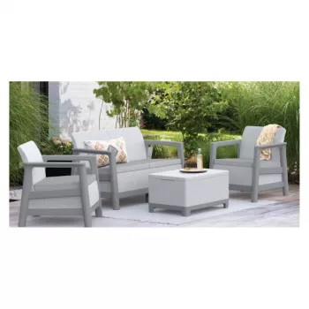 KETER Set da giardino Scandi Linea 2 posti grigio chiaro/grigio acciaio scuro