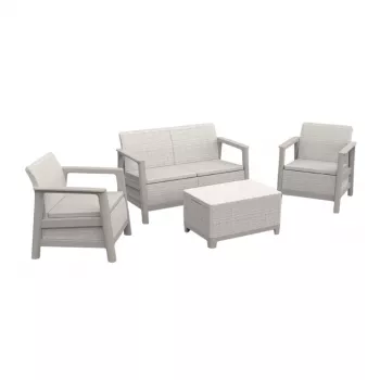 KETER Set da giardino Scandi Linea 2 posti grigio ghiaia/beige chiaro
