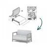 KETER Divano da giardino 2 posti Scandi Linea grigio chiaro/grigio acciaio scuro