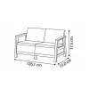 KETER Divano da giardino 2 posti Scandi Linea grigio chiaro/grigio acciaio scuro