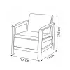 KETER Set 2 sedie da giardino Scandi Linea grigio chiaro/grigio acciaio scuro