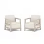 KETER Set 2 sedie da giardino Scandi Linea grigio ghiaia/beige chiaro
