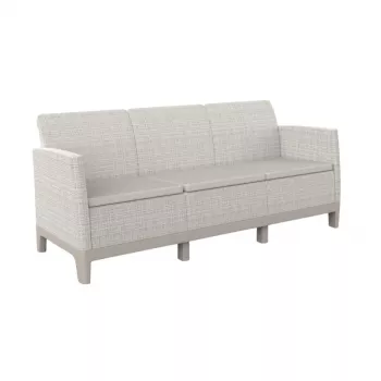 KETER Divano da giardino 3 posti Scandi Form grigio ghiaia/beige chiaro